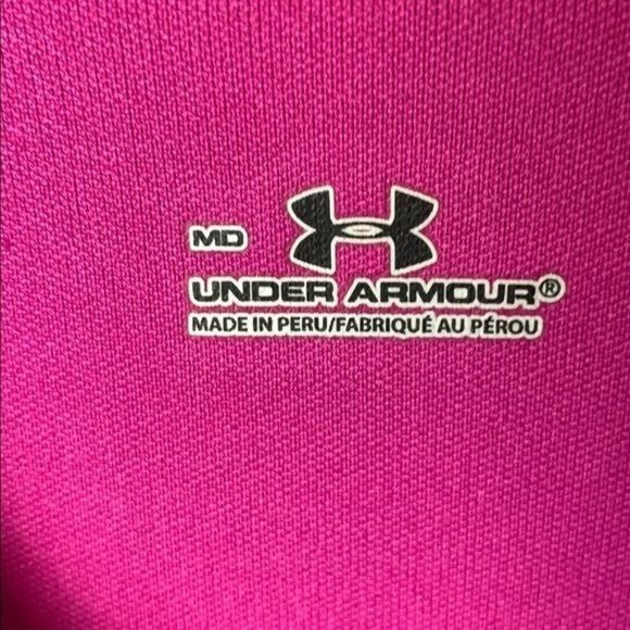 Under Armour Womans M Pink White TankTop Collared Embroidered "Dunegrass Country - Picture 4 of 5